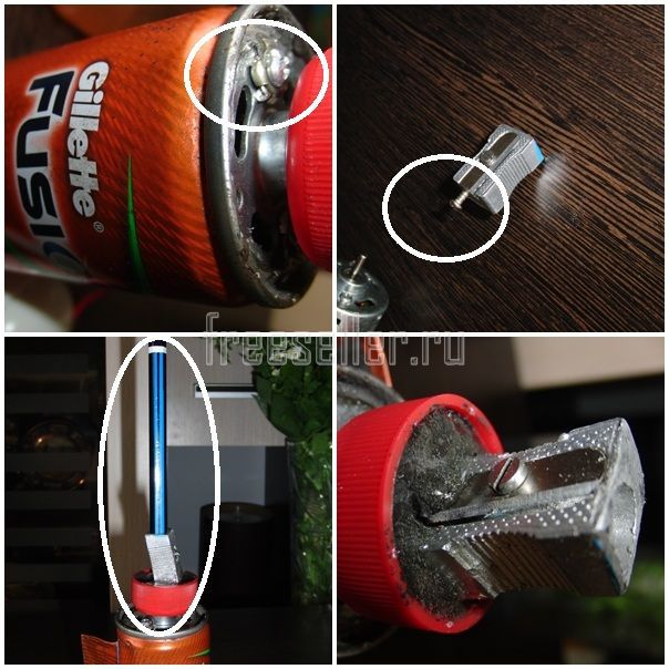 Эл.точилка для карандашей из баллончика от геля для бритья Gillette