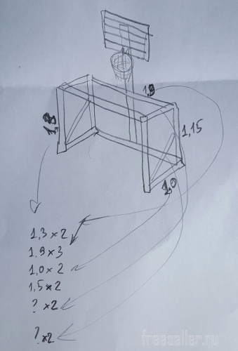 Деревянные футбольные ворота - схема