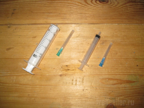 Одноразовые шприцы - из которых будем делать контейнеры