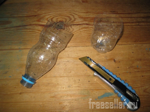 Изготовление походной пластиковой бутылки со стаканчиком для питьевой воды