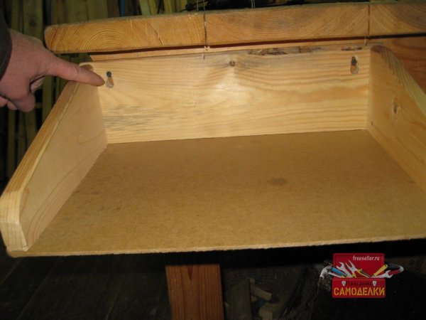 Подвешивание поддона для сбора обрезков и опилок на верстак,,,3265,9+6+