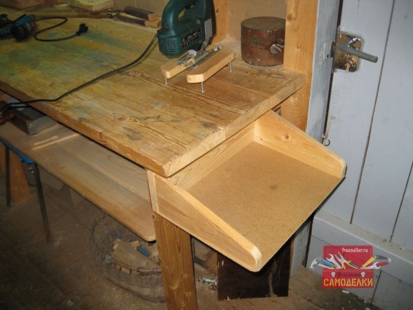 Поддон для сбора обрезков и опилок на верстак