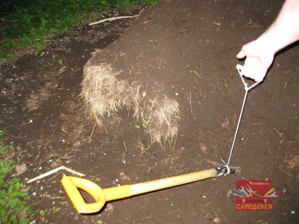 Дополнительная веревочная рукоятка из лопаты