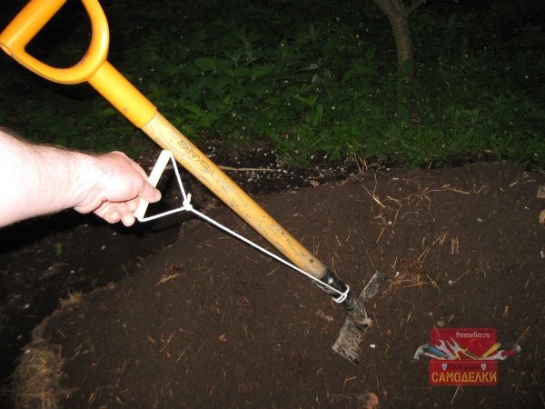 Дополнительная веревочная рукоятка из лопаты