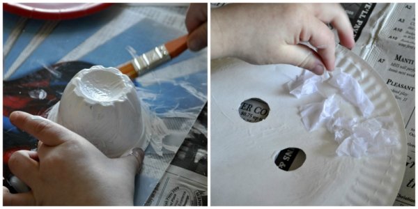 Маска медведя из тарелки