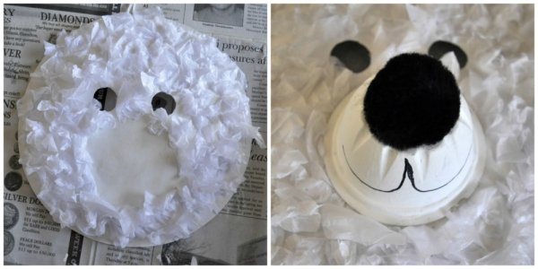 Маска медведя из тарелки