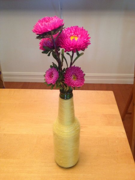 Ваза из пивной бутылки своими руками