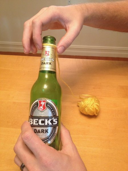 Изготовление вазы из стеклянной бутылки