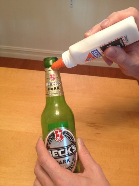 Изготовление вазы из стеклянной бутылки