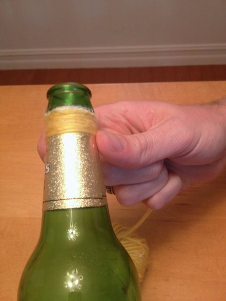 Изготовление вазы из стеклянной бутылки