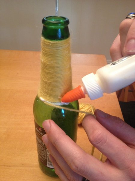 Изготовление вазы из стеклянной бутылки