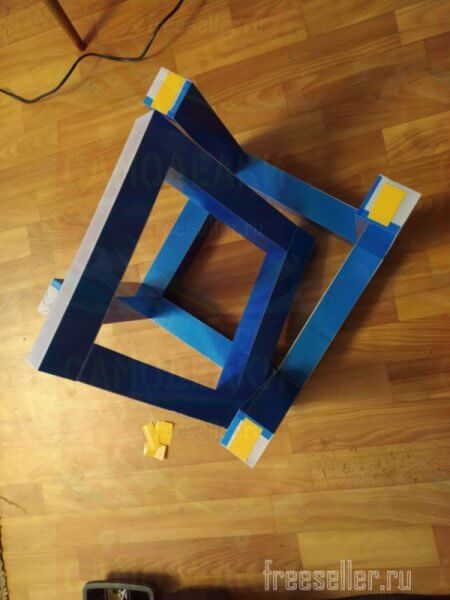 Изготовление самодельного светильника куба из пенополистирола