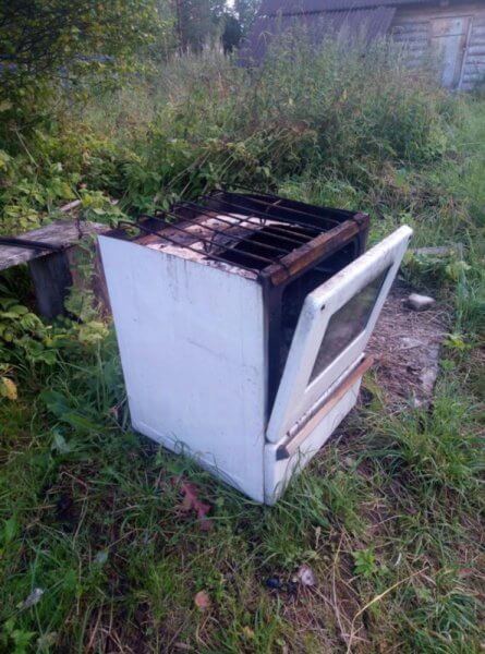 .Очаг для готовки на улице из газовой плиты