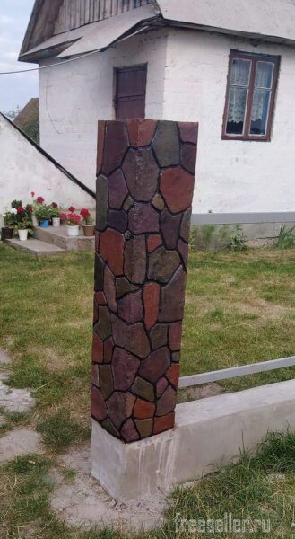 Столбы для забора из клея, под камень