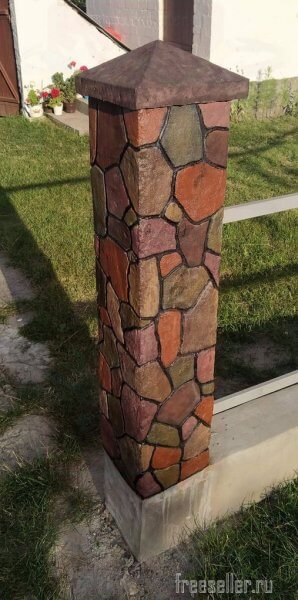 Столбы для забора из клея, под камень