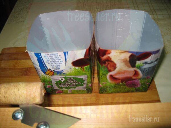 Простое приспособление для нарезания картонных контейнеров под рассаду