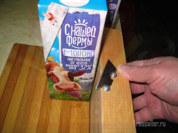 Простое приспособление для нарезания картонных контейнеров под рассаду